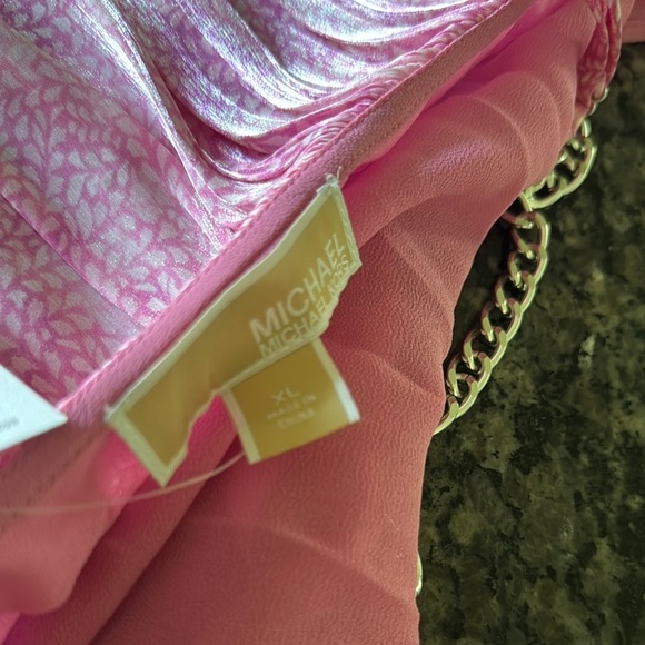 Michael Kors Pink Tiered Sundress with silver chain straps NWT XL - Picture 11 of 16